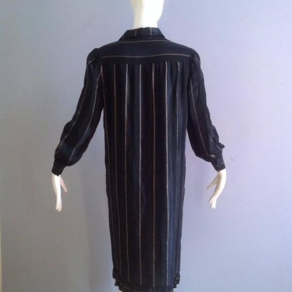 Vintage Black SILK Midi Dress by Mila Schon Italy - Picture 6 of 7
